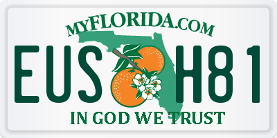 FL license plate EUSH81