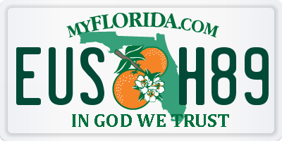 FL license plate EUSH89