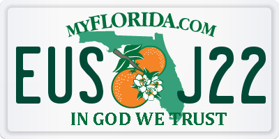 FL license plate EUSJ22
