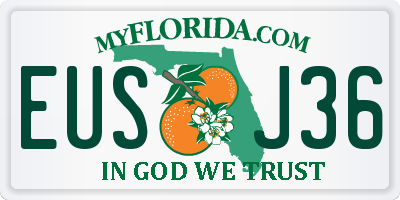 FL license plate EUSJ36
