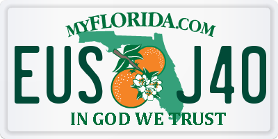 FL license plate EUSJ40