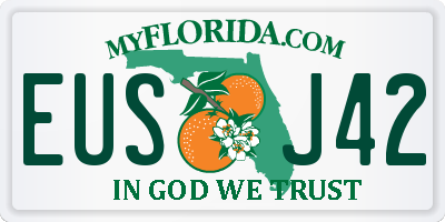 FL license plate EUSJ42