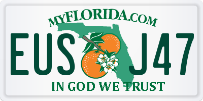 FL license plate EUSJ47