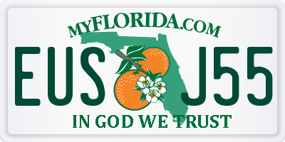 FL license plate EUSJ55