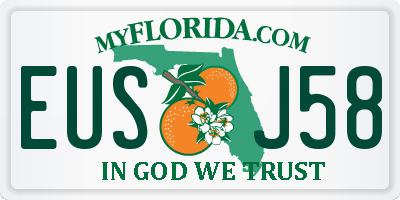 FL license plate EUSJ58