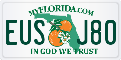 FL license plate EUSJ80