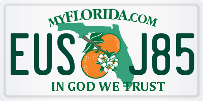 FL license plate EUSJ85