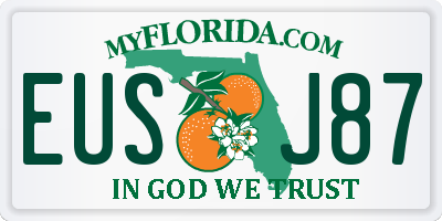 FL license plate EUSJ87
