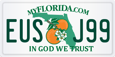 FL license plate EUSJ99