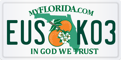 FL license plate EUSK03