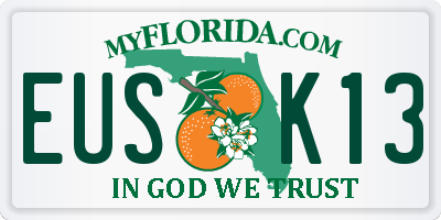 FL license plate EUSK13