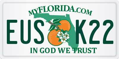 FL license plate EUSK22