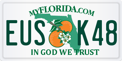 FL license plate EUSK48