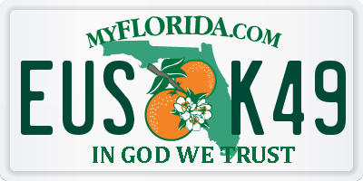 FL license plate EUSK49