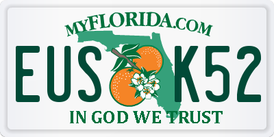 FL license plate EUSK52