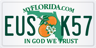 FL license plate EUSK57