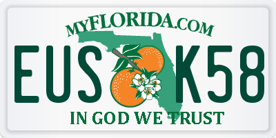 FL license plate EUSK58