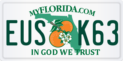 FL license plate EUSK63