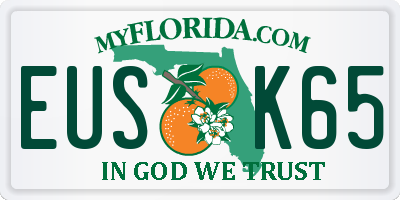 FL license plate EUSK65