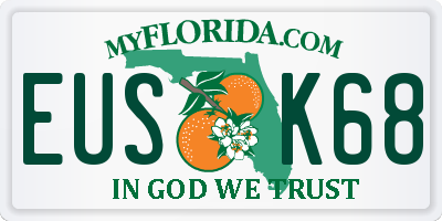 FL license plate EUSK68