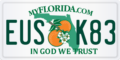 FL license plate EUSK83