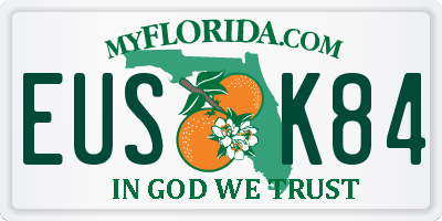 FL license plate EUSK84