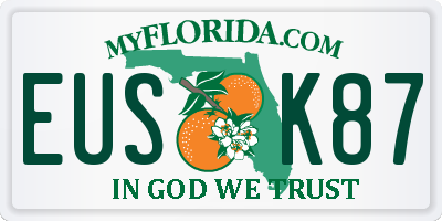 FL license plate EUSK87