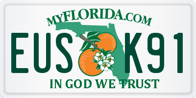 FL license plate EUSK91