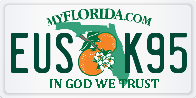 FL license plate EUSK95