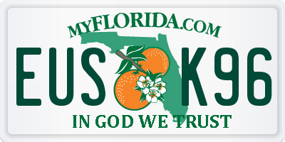 FL license plate EUSK96
