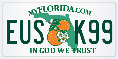 FL license plate EUSK99