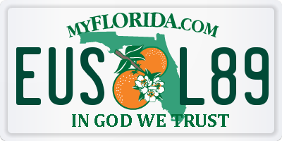 FL license plate EUSL89