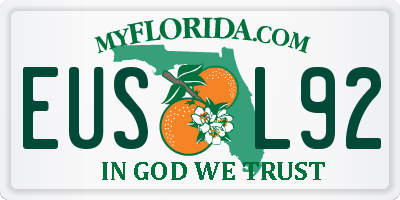 FL license plate EUSL92