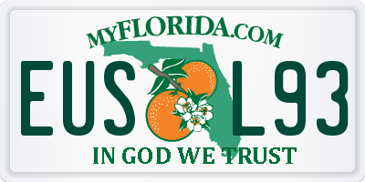 FL license plate EUSL93