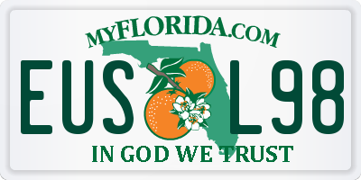 FL license plate EUSL98