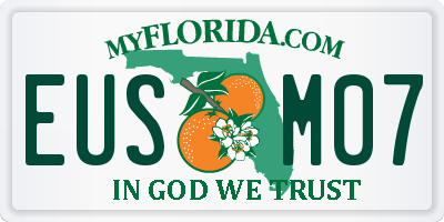 FL license plate EUSM07