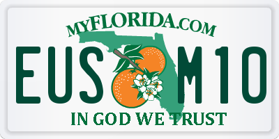 FL license plate EUSM10