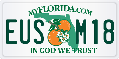 FL license plate EUSM18