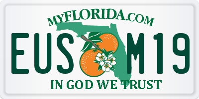 FL license plate EUSM19