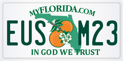 FL license plate EUSM23