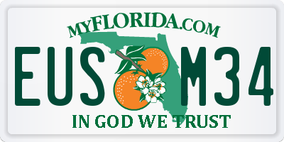 FL license plate EUSM34