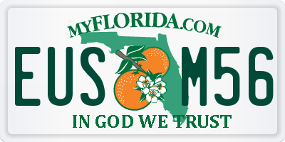 FL license plate EUSM56