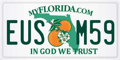 FL license plate EUSM59