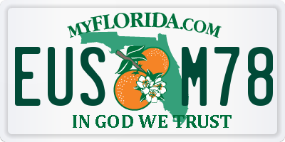 FL license plate EUSM78