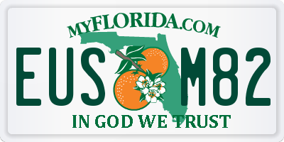 FL license plate EUSM82