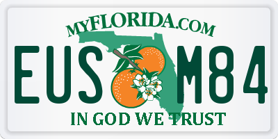FL license plate EUSM84