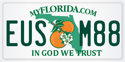 FL license plate EUSM88