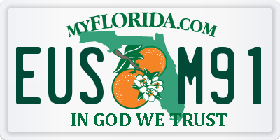 FL license plate EUSM91