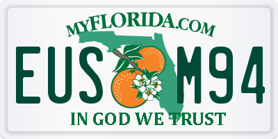 FL license plate EUSM94