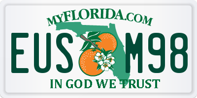 FL license plate EUSM98